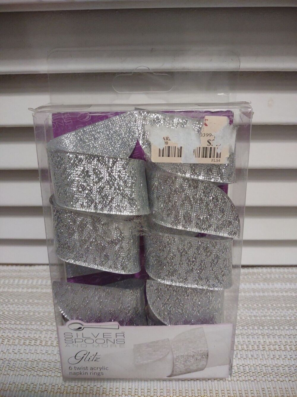 Napkin Rings Set of 6 silver finish swirl design formal everyday use glitz
